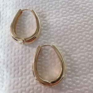 Tear Drop Gold Tone Hoops